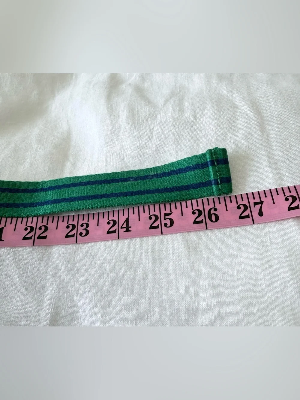 Ralph Lauren | SZ 3T | Toddler Green Blue Striped Fabric Belt Double D Buckle